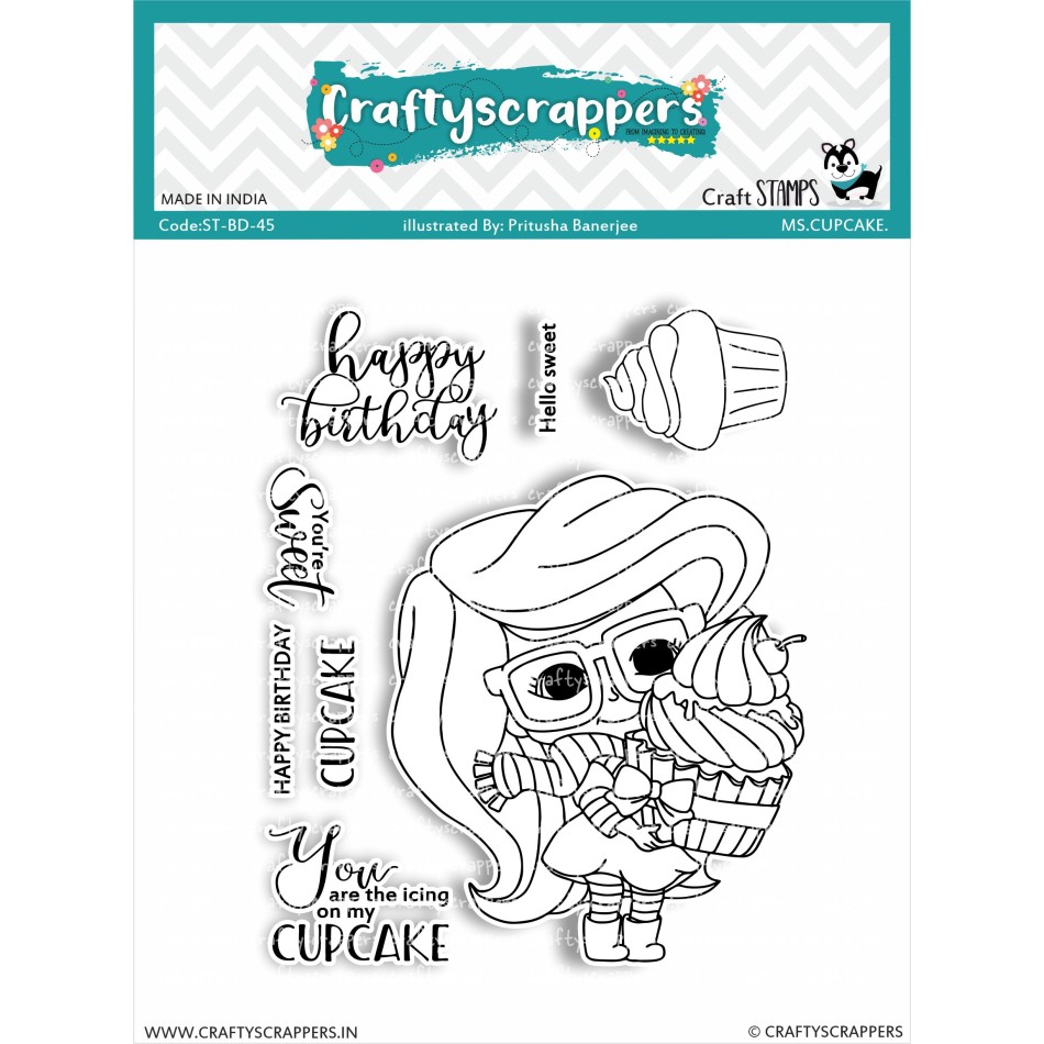 Craftyscrappers Stamps- MS.CUPCAKE