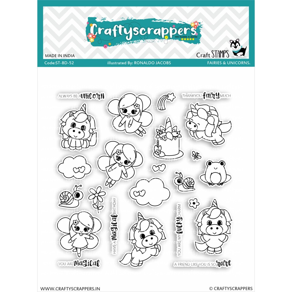 Craftyscrappers Stamps- FAIRIES & UNICORNS