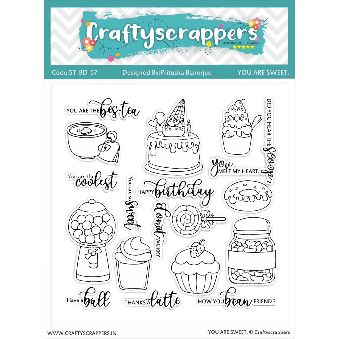 Craftyscrappers Stamps- YOU ARE SWEET