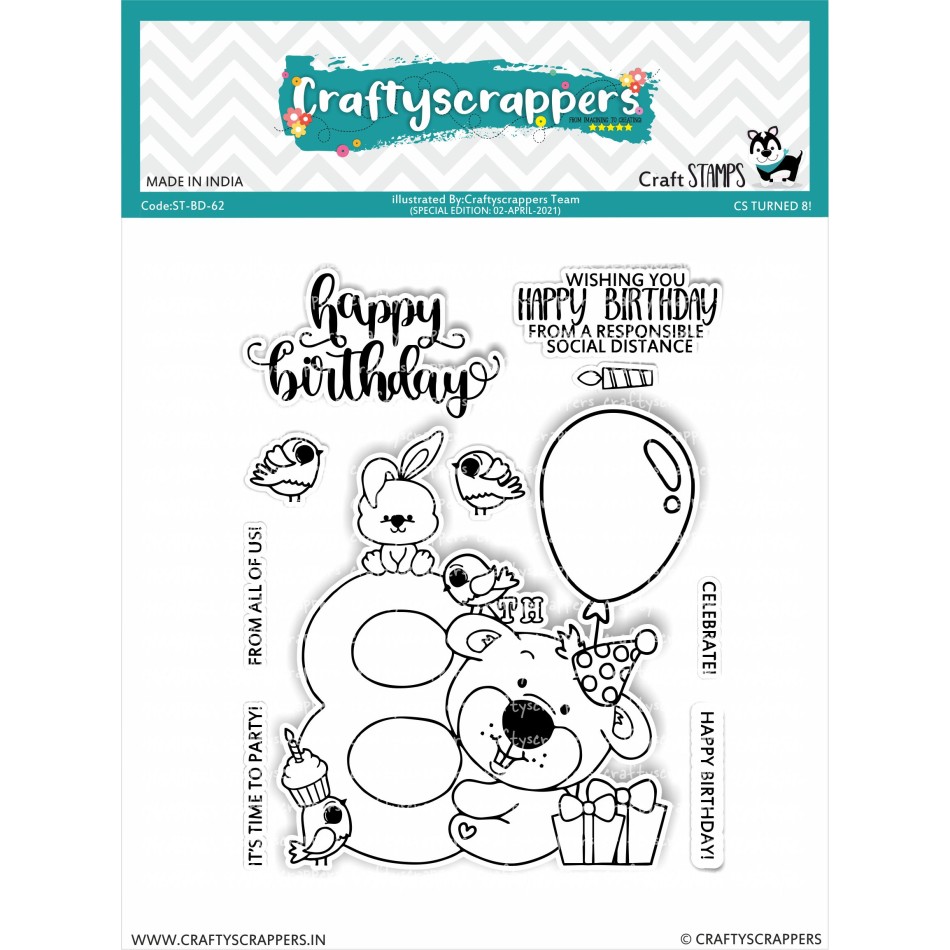 Craftyscrappers Stamps- CS TURNED 8