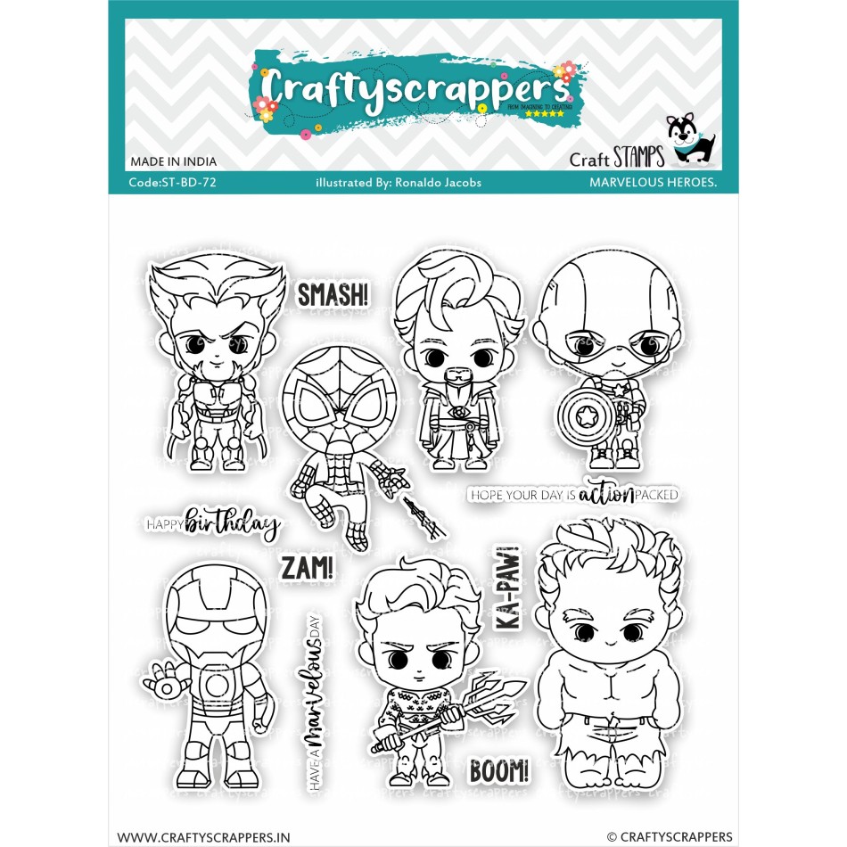 Craftyscrappers Stamps- MARVELOUS BIRTHDAY