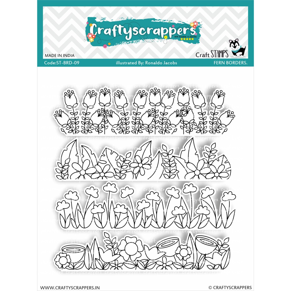 Craftyscrappers Stamps- FERN BORDERS