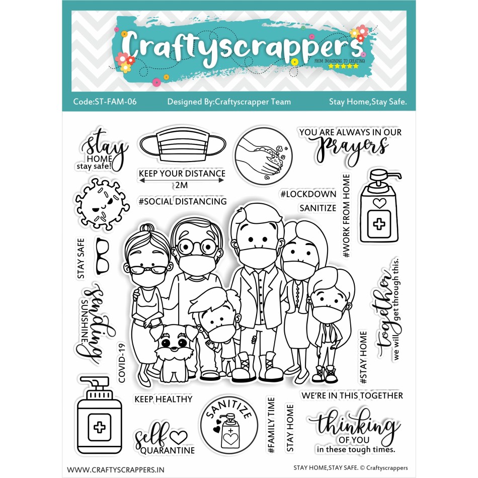 Craftyscrappers Stamps- STAY HOME, STAY SAFE