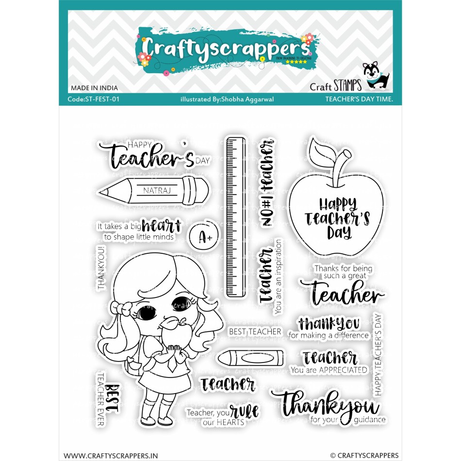 Craftyscrappers Stamps- TEACHER'S DAY TIME