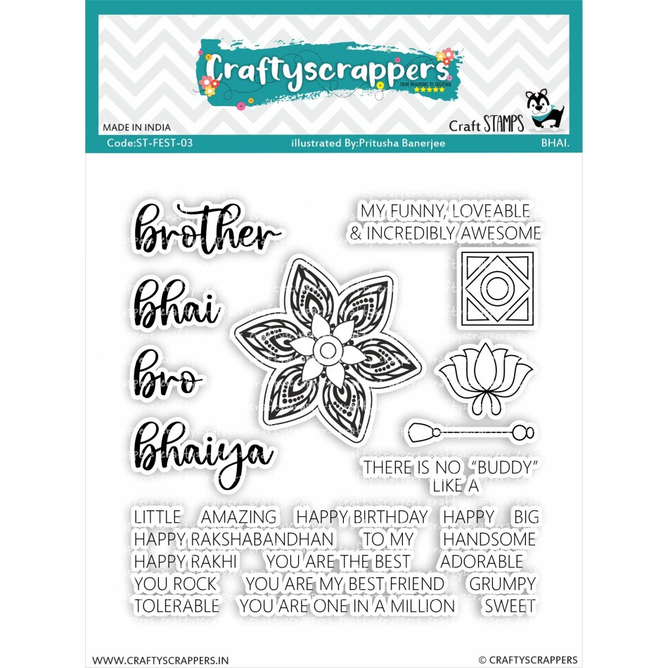 Craftyscrappers Stamps- BHAI