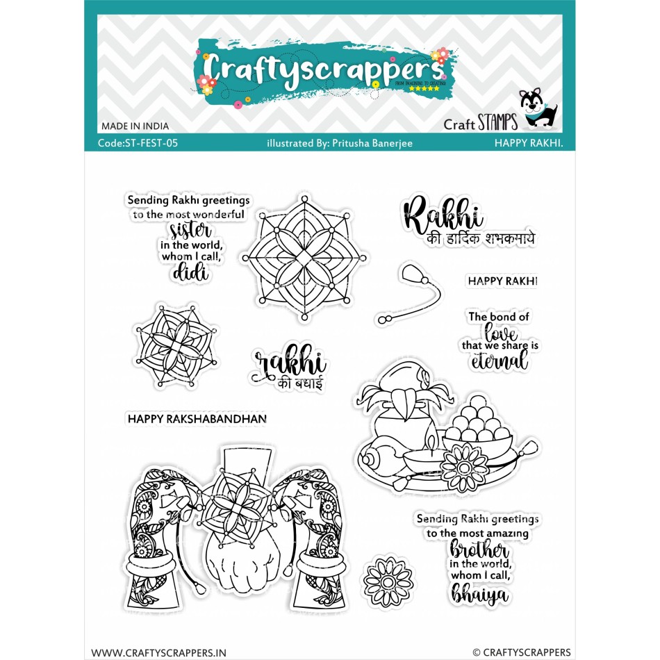 Craftyscrappers Stamps- HAPPY RAKHI