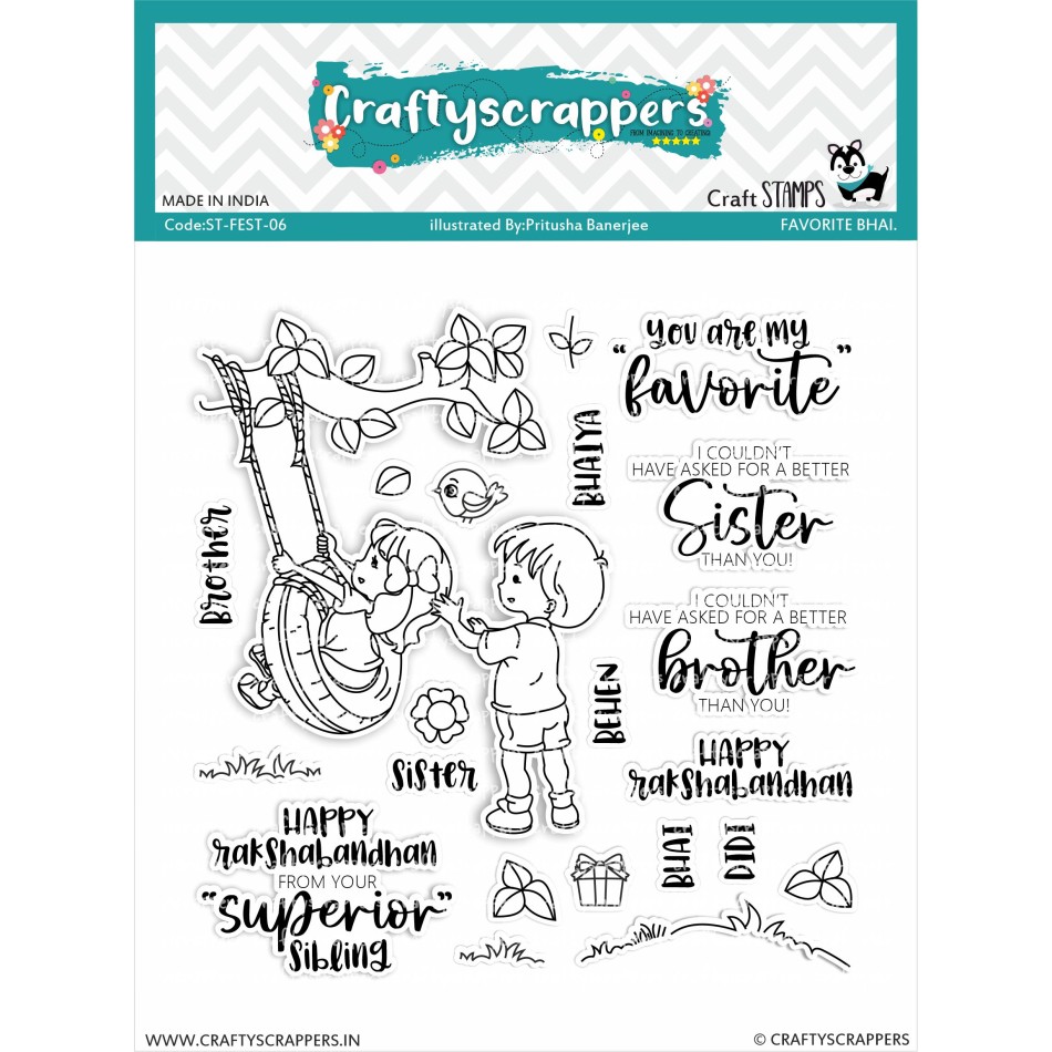 Craftyscrappers Stamps- FAVORITE BHAI