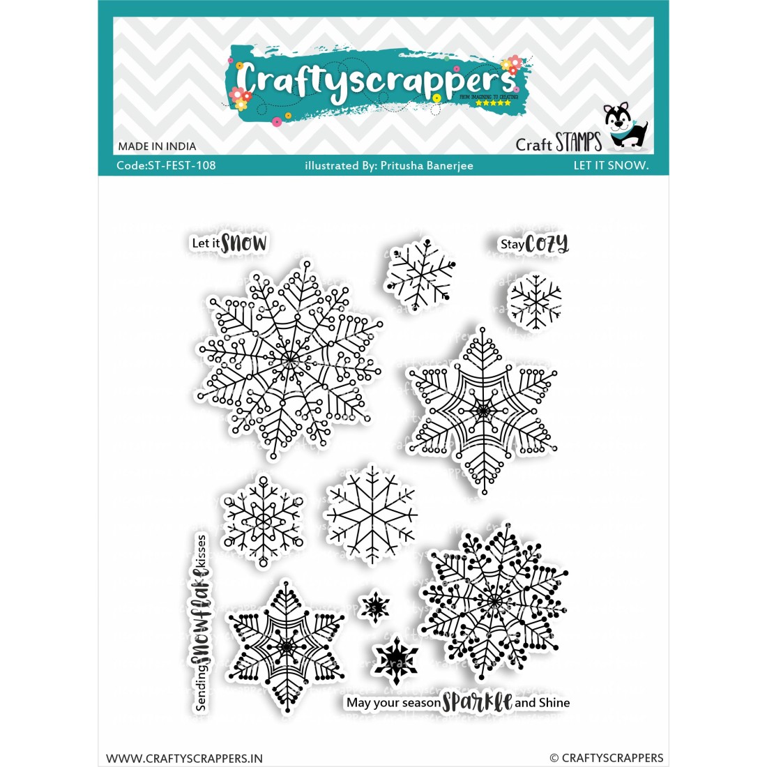Craftyscrappers Stamps- SNOWFLAKES