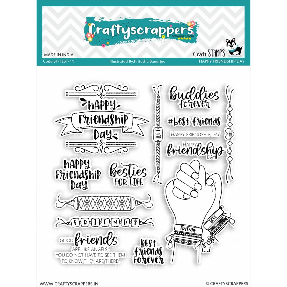 Craftyscrappers Stamps- HAPPY FRIENDSHIP DAY