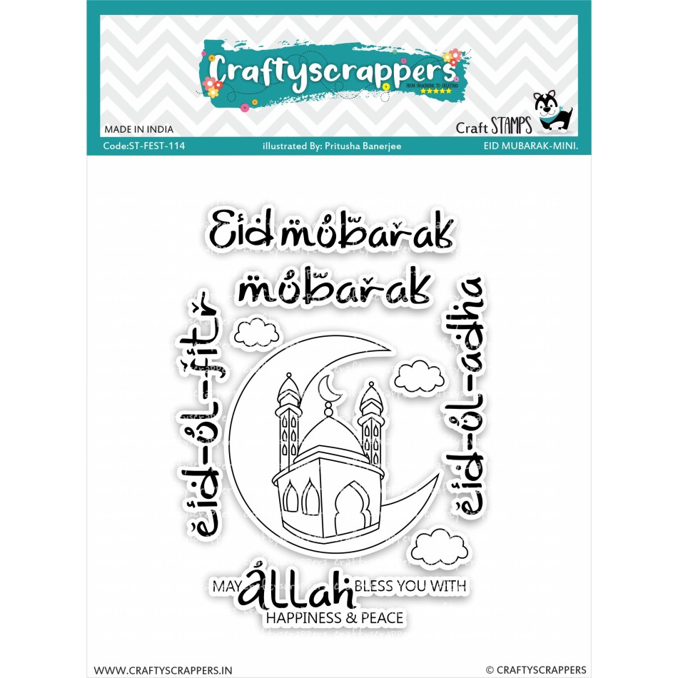 Craftyscrappers Stamps- EID MUBARAK MINI