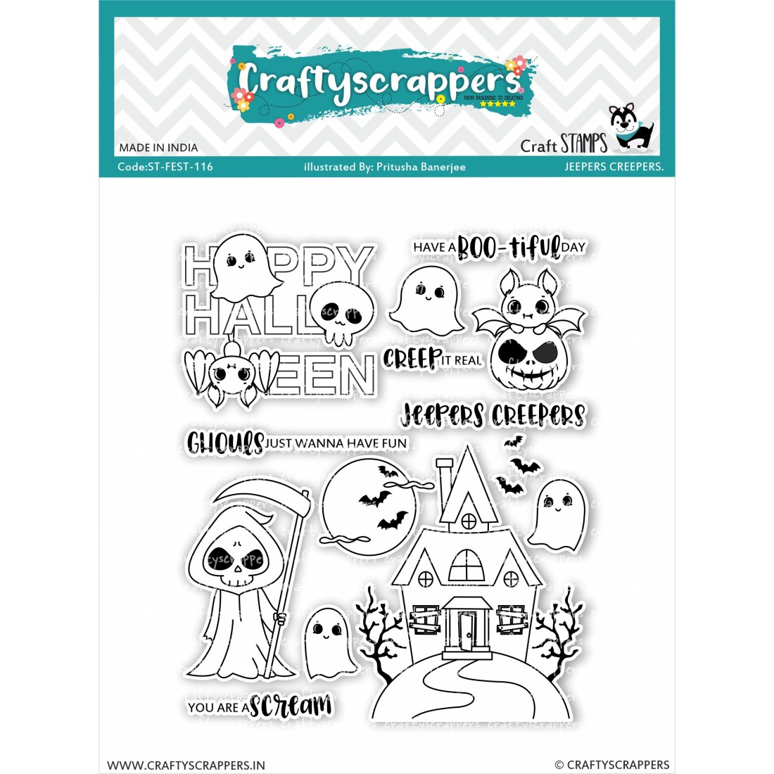 Craftyscrappers Stamps- JEEPERS-CREEPERS