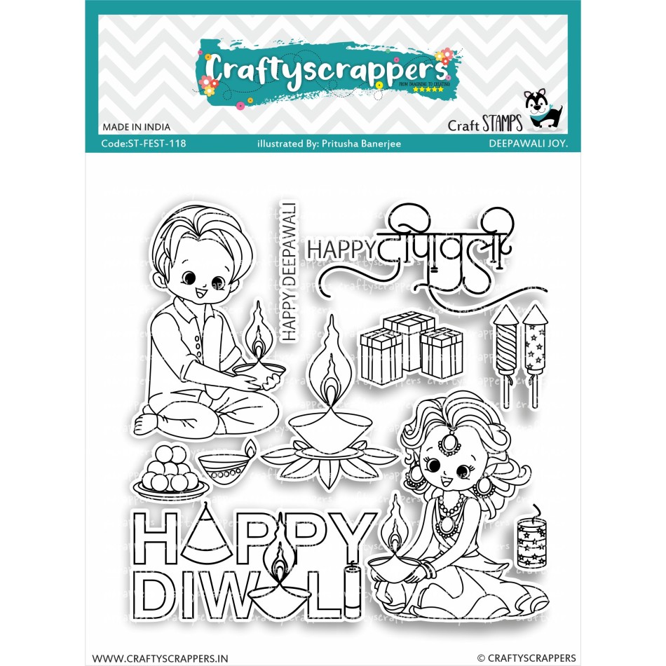 Craftyscrappers Stamps- DEEPAWALI JOY