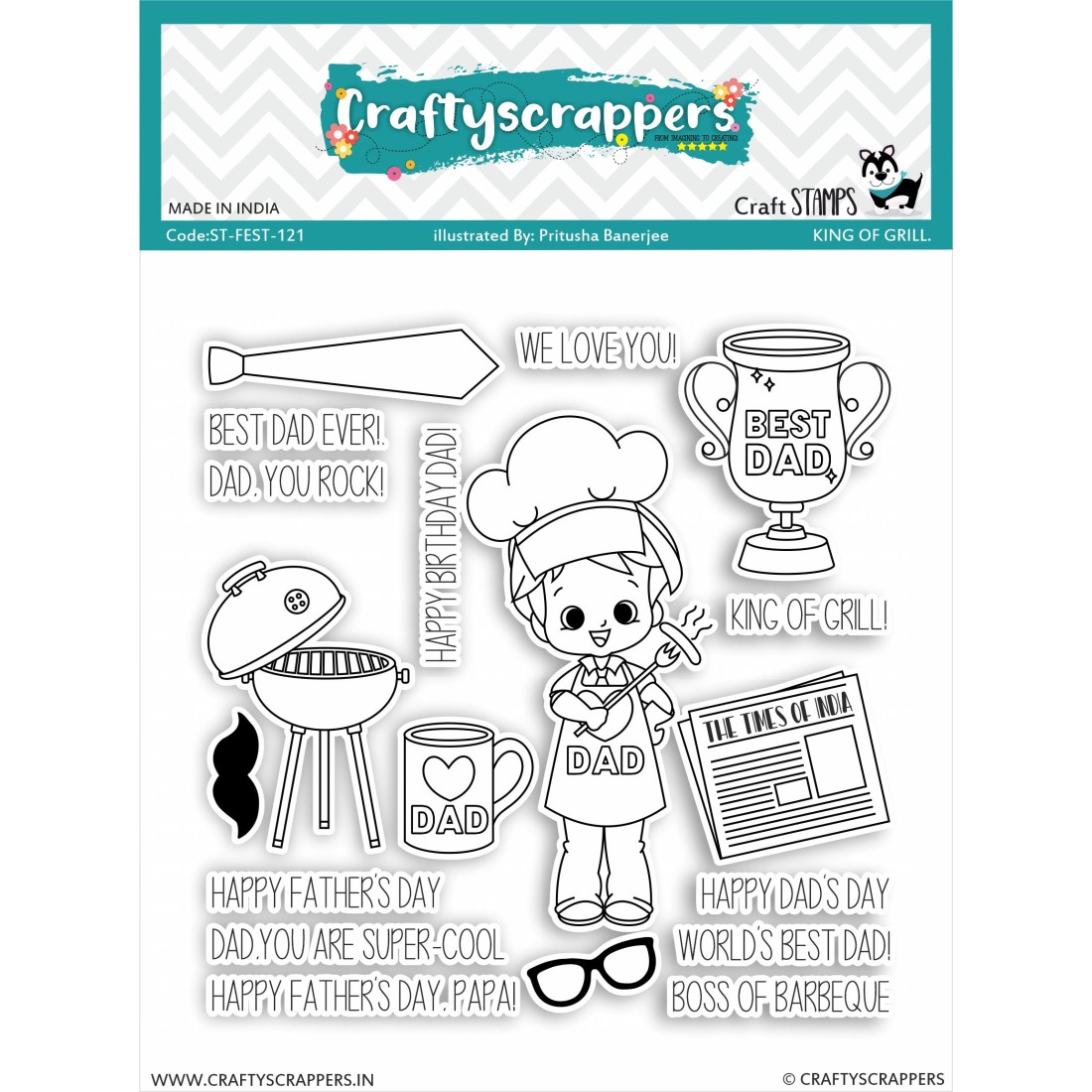 Craftyscrappers Stamps- KING OF GRILL