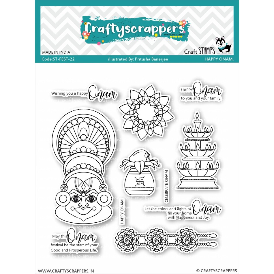 Craftyscrappers Stamps- HAPPY ONAM