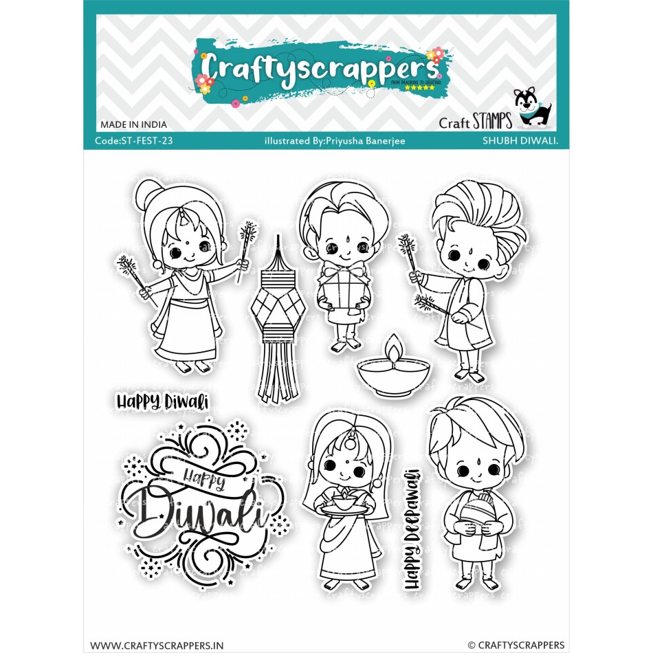 Craftyscrappers Stamps- SHUBH DIWALI
