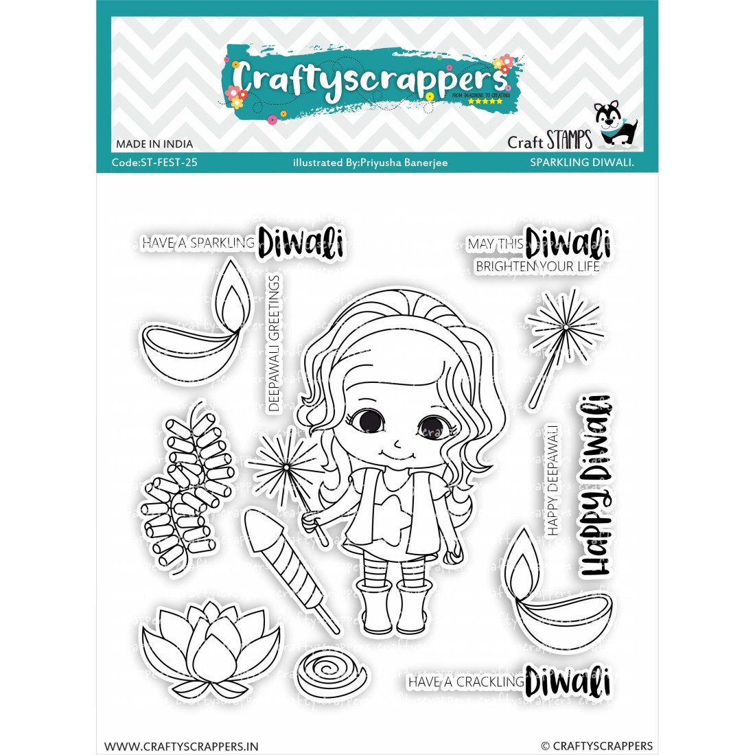 Craftyscrappers Stamps- SPARKLING DIWALI