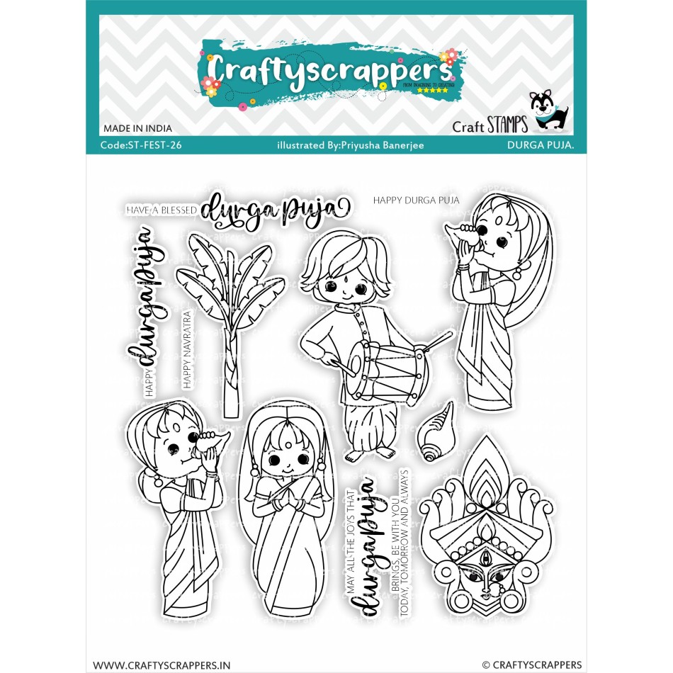 Craftyscrappers Stamps- DURGA PUJA