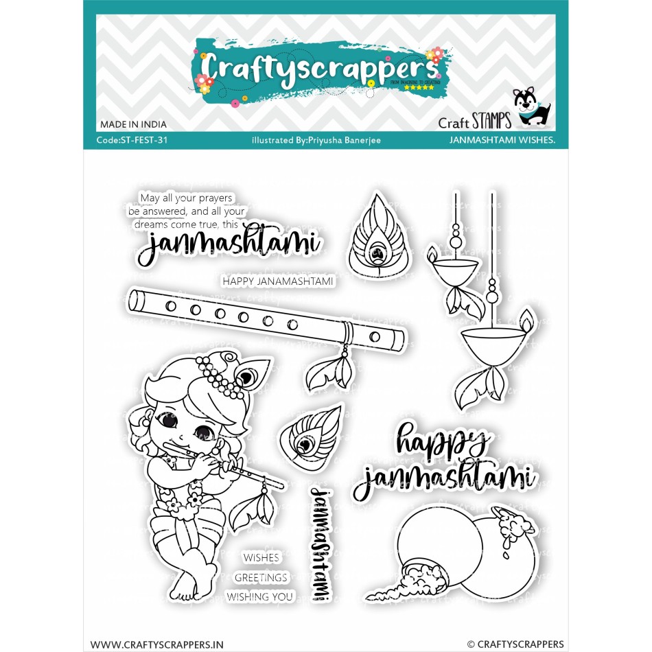Craftyscrappers Stamps- JANAMASHTAMI WISHES