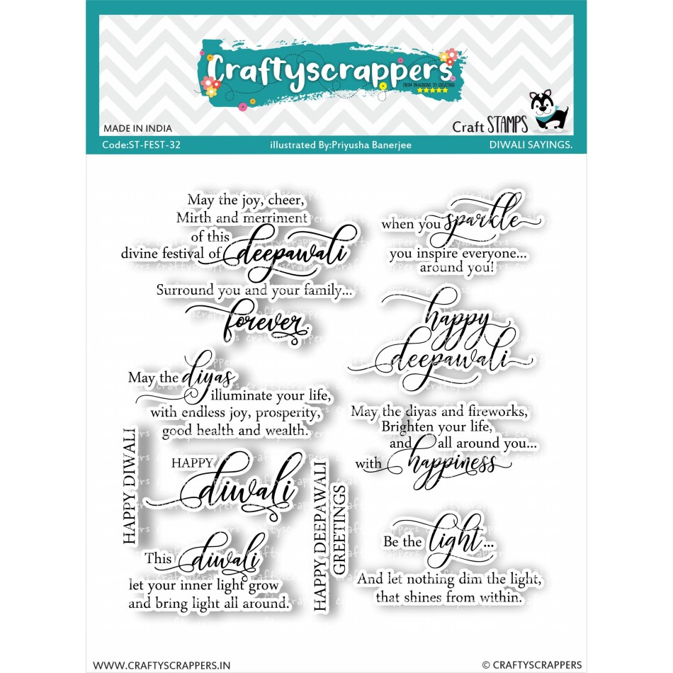 Craftyscrappers Stamps- DIWALI SAYINGS
