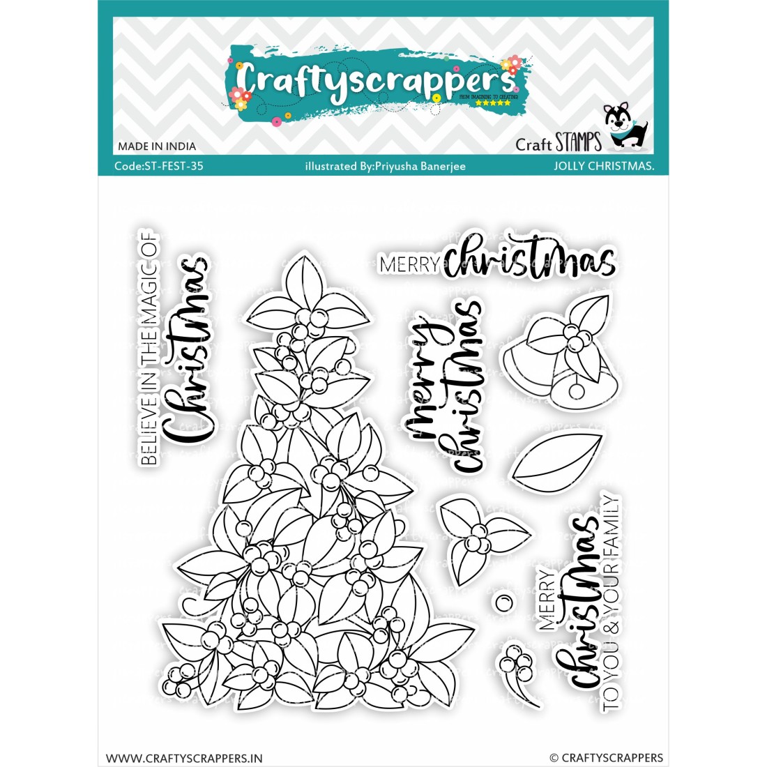 Craftyscrappers Stamps- JOLLY CHRISTMAS
