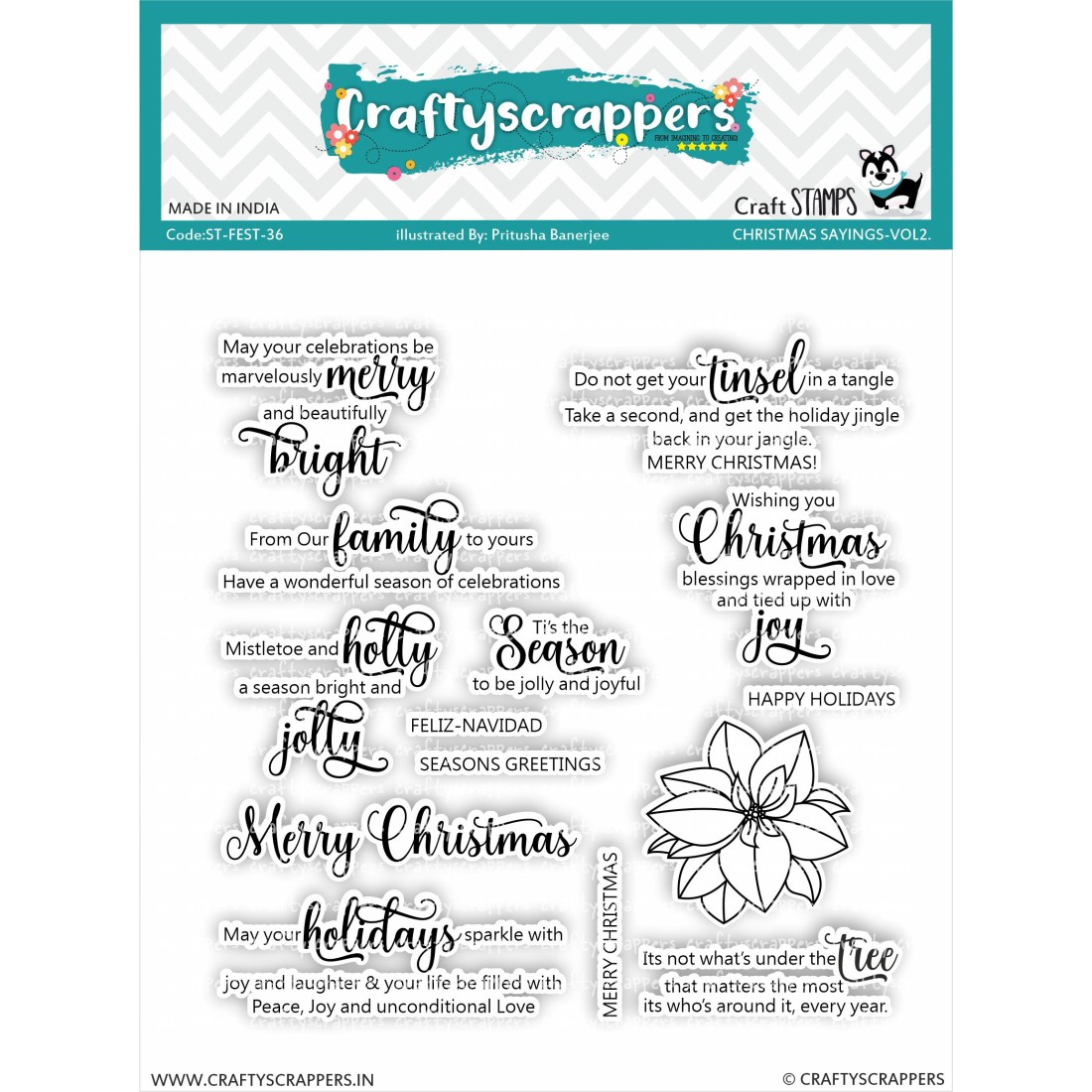 Craftyscrappers Stamps- CHRISTMAS SAYINGS VOL2