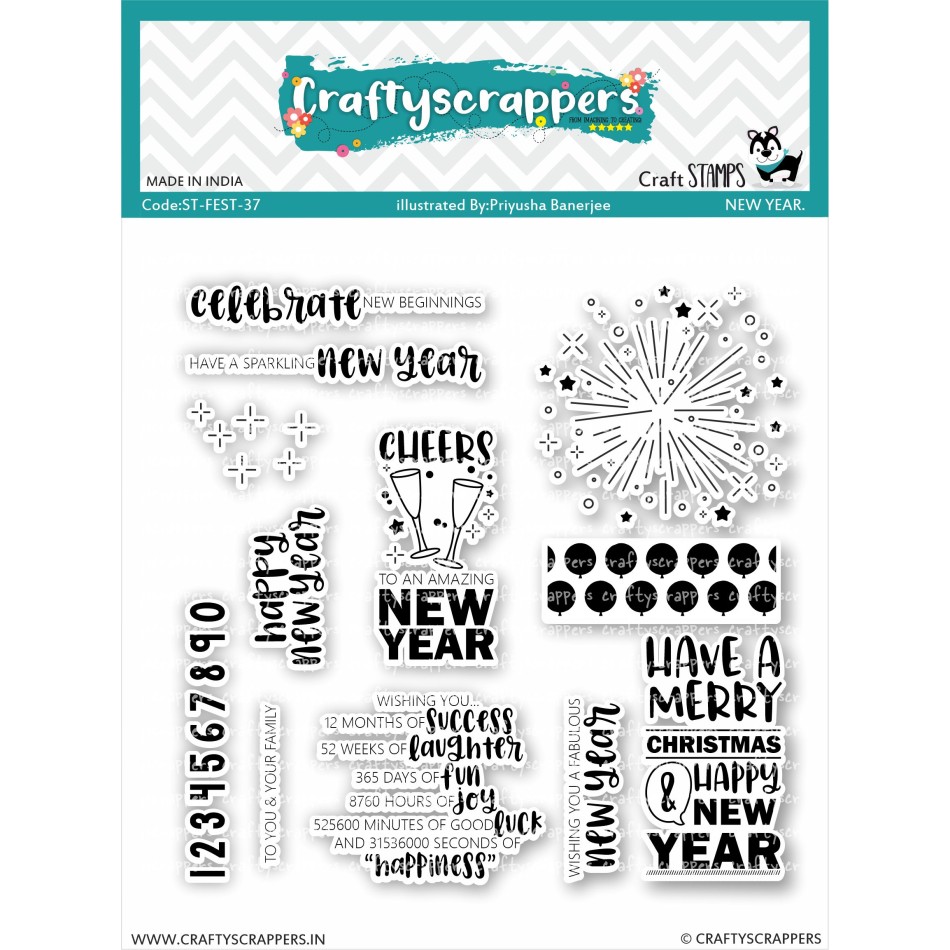 Craftyscrappers Stamps- NEW YEAR