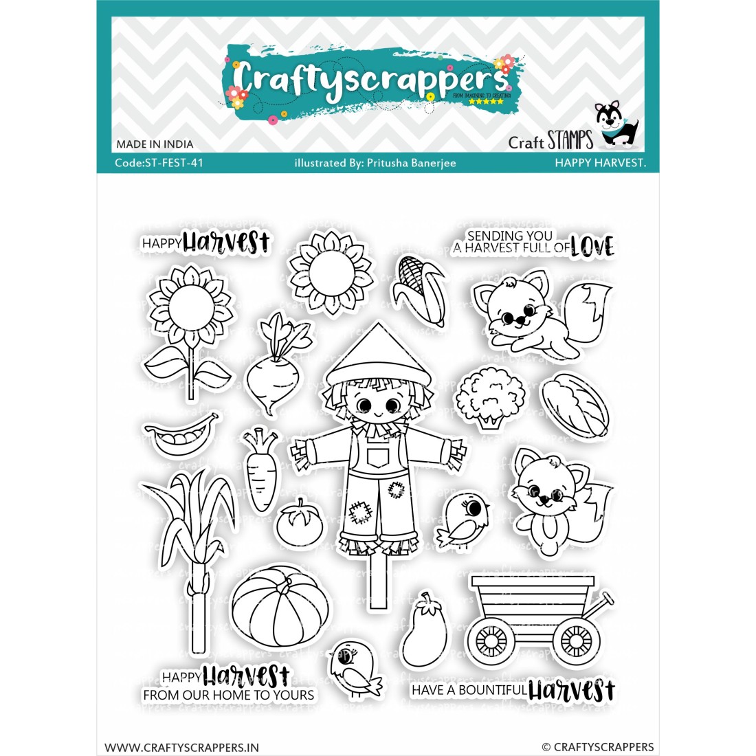 Craftyscrappers Stamps- HAPPY HARVEST