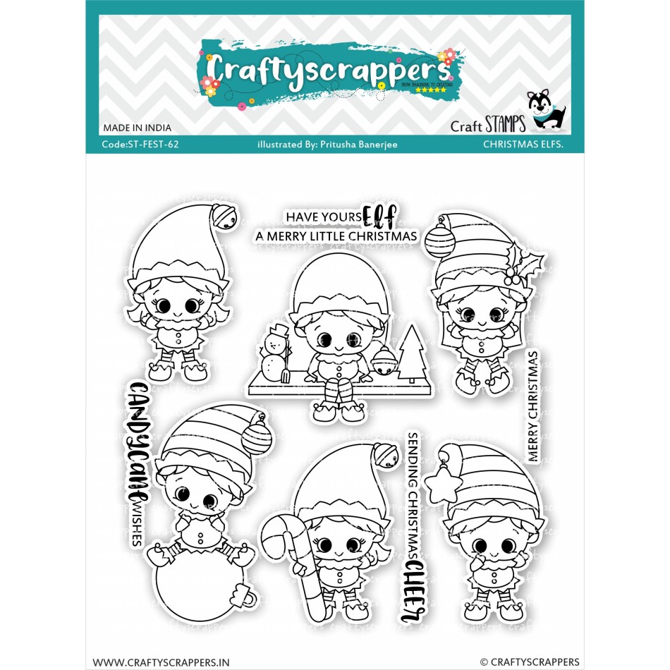 Craftyscrappers Stamps- CHRISTMAS ELFS