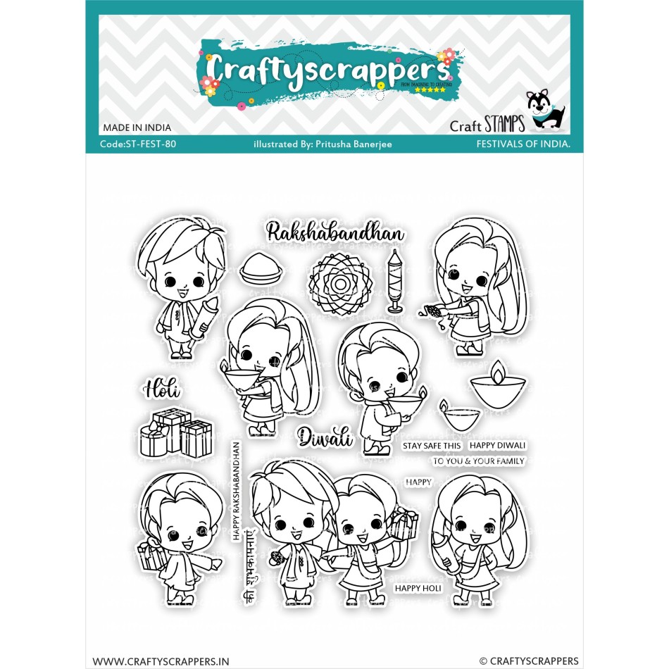 Craftyscrappers Stamps- FESTIVALS OF INDIA