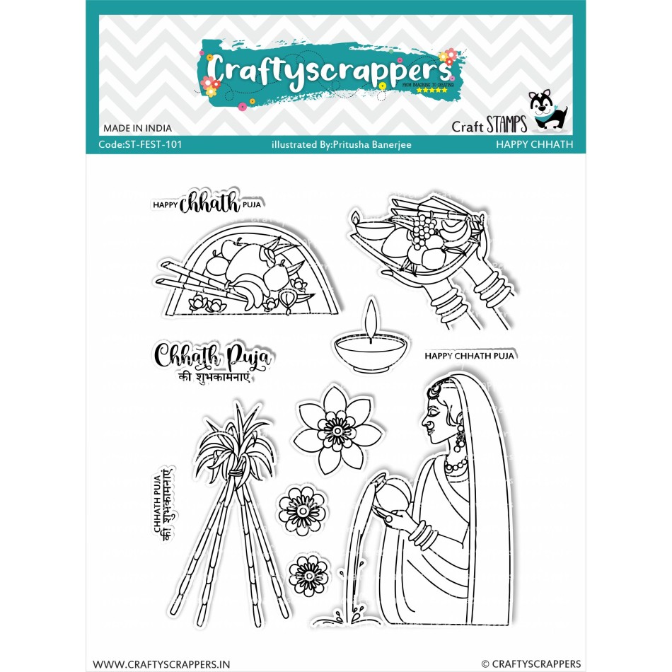 Craftyscrappers Stamps- HAPPY CHHATH