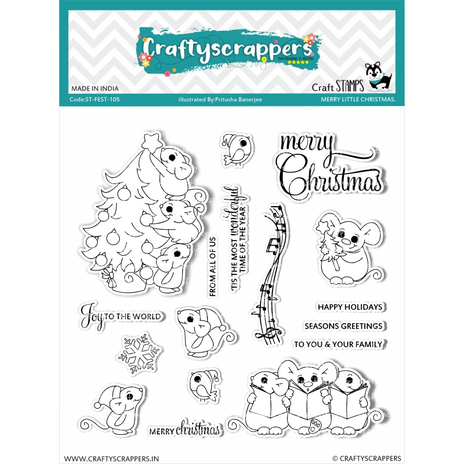Craftyscrappers Stamps- MERRY LITTLE CHRISTMAS