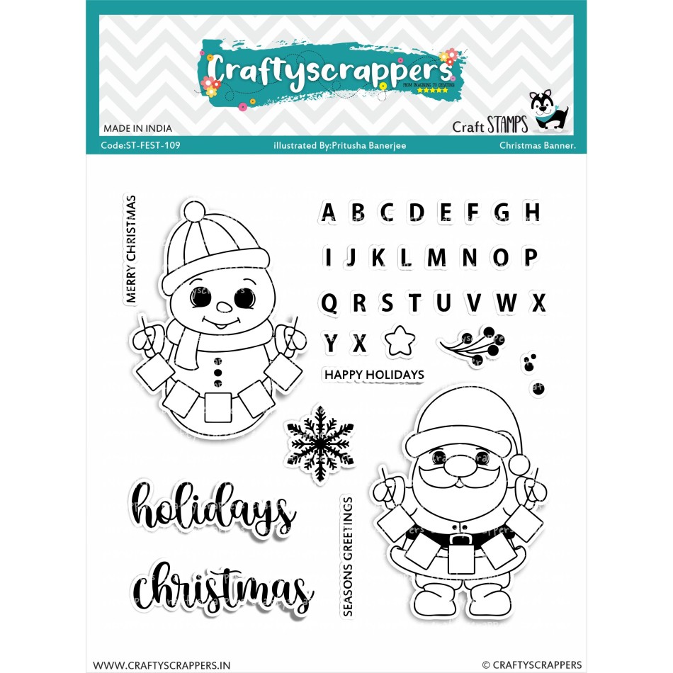 Craftyscrappers Stamps- CHRISTMAS BANNER