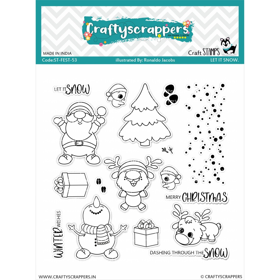 Craftyscrappers Stamps- LET IT SNOW