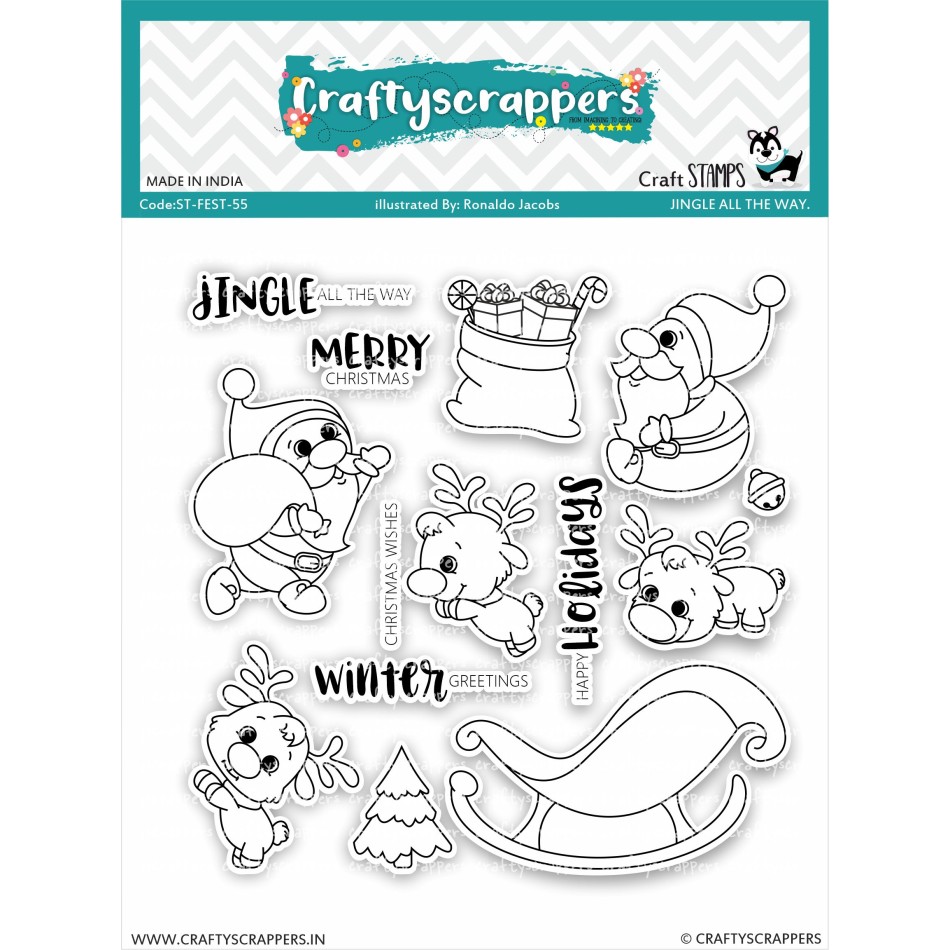Craftyscrappers Stamps- JINGLE ALL THE WAY