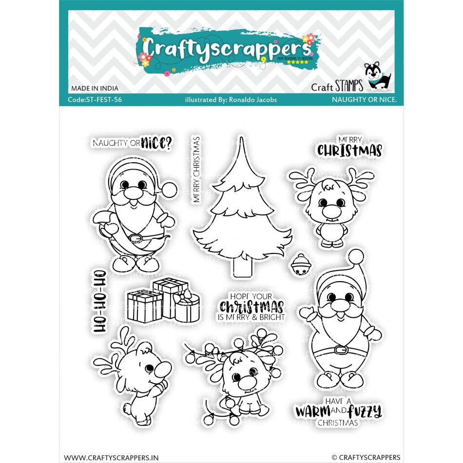 Craftyscrappers Stamps- NAUGHTY OR NICE