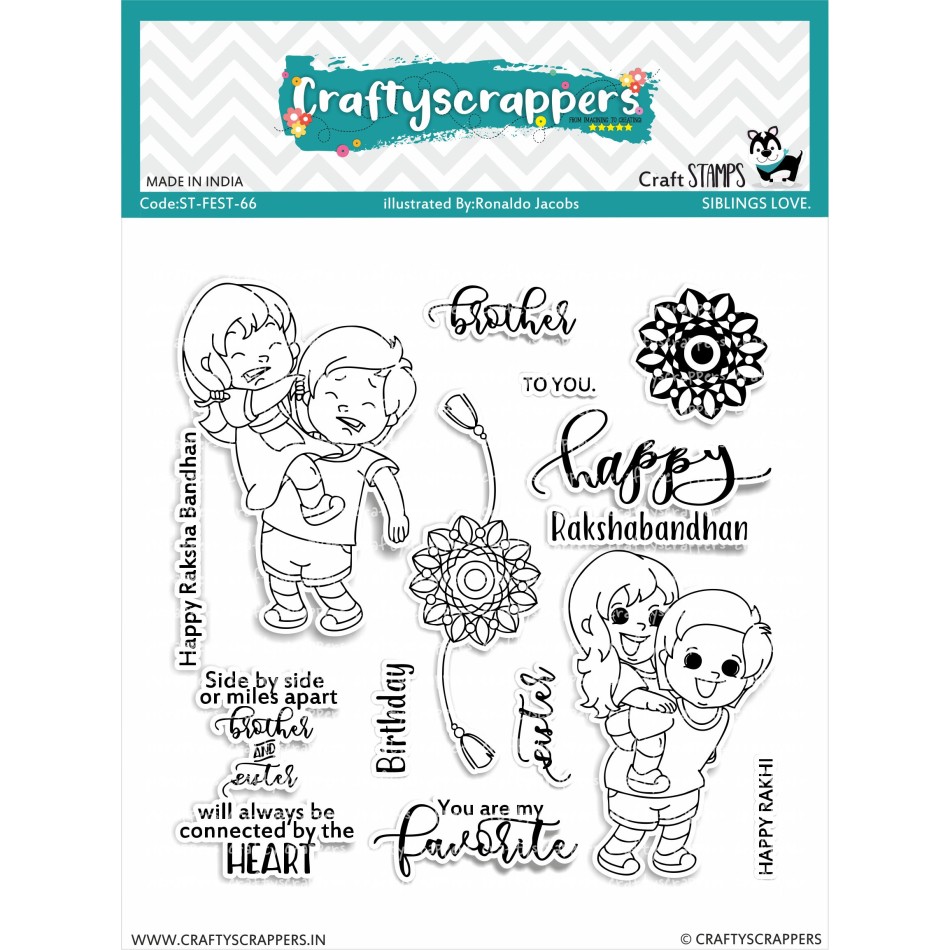 Craftyscrappers Stamps- SIBLINGS LOVE