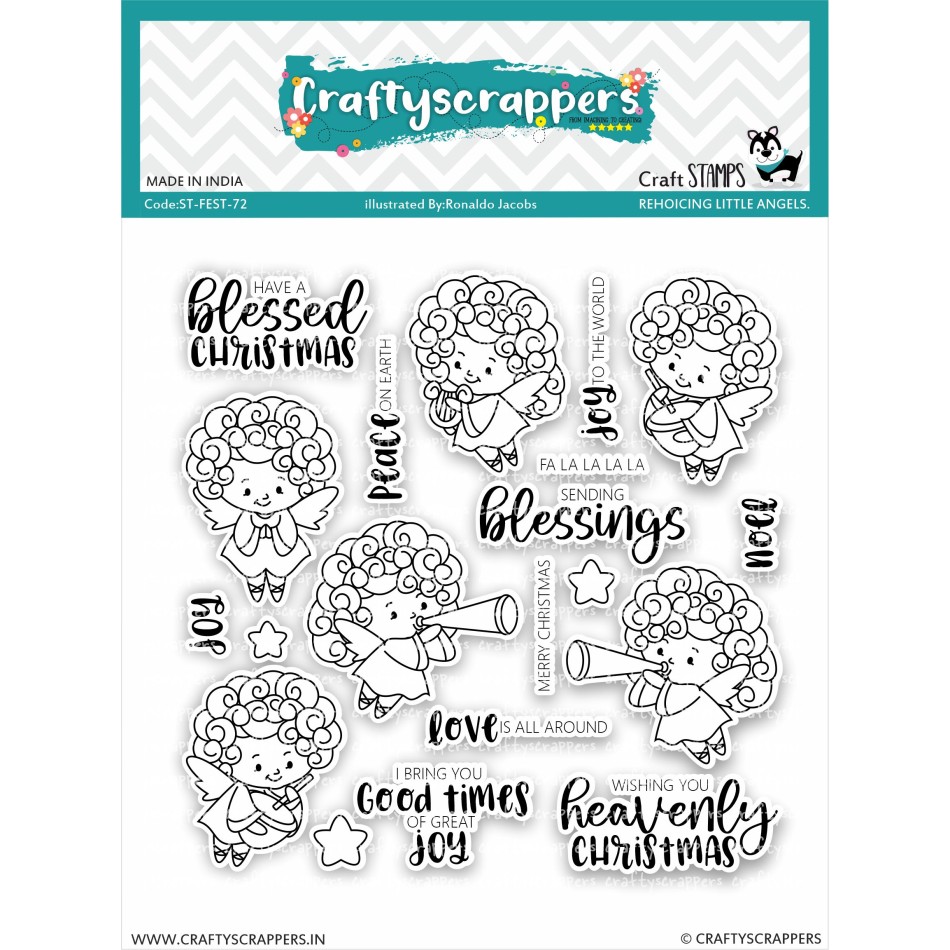 Craftyscrappers Stamps- REJOICING LITTLE ANGELS