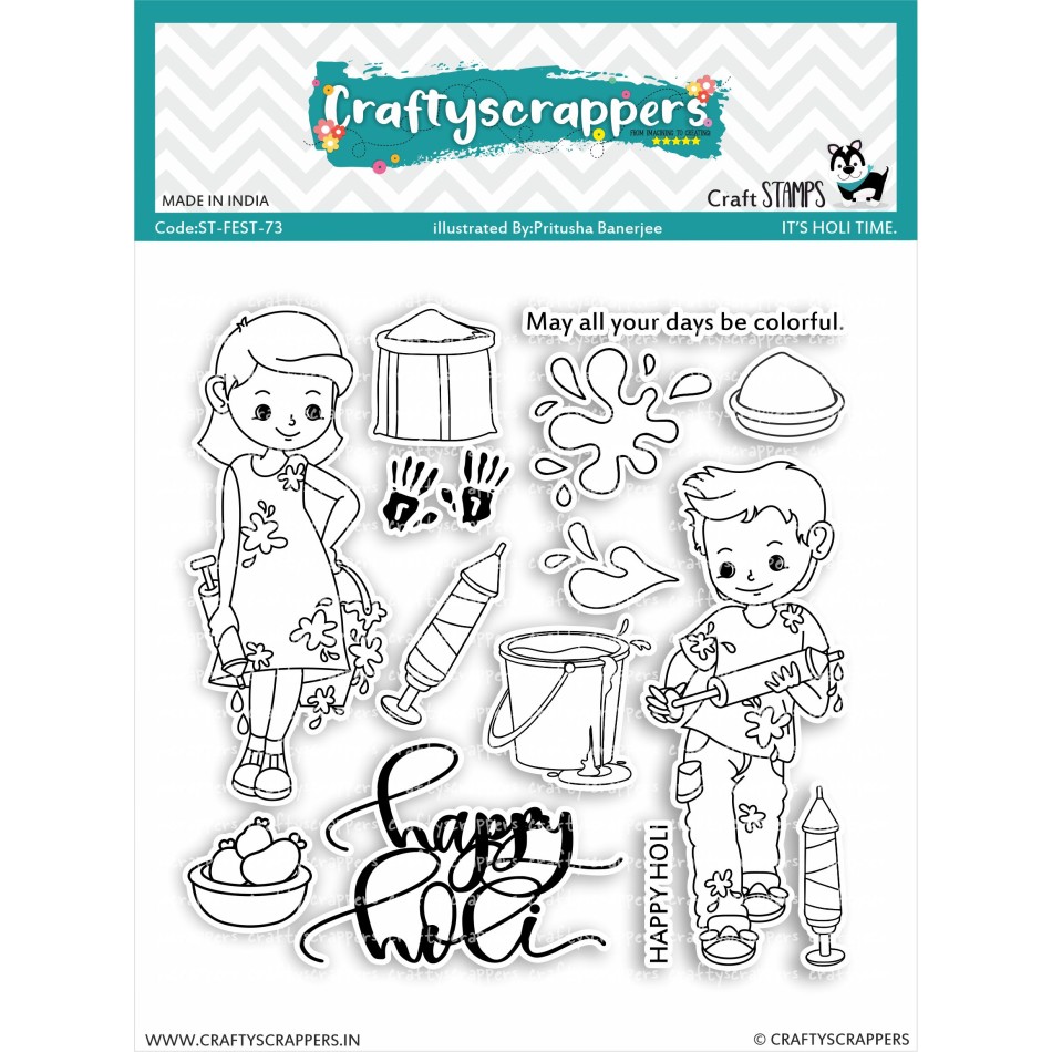 Craftyscrappers Stamps- IT'S HOLI TIME