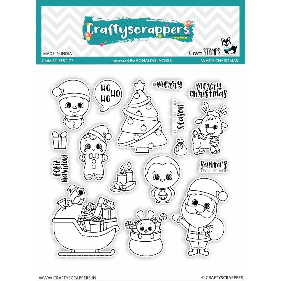 Craftyscrappers Stamps- WHITE CHRISTMAS