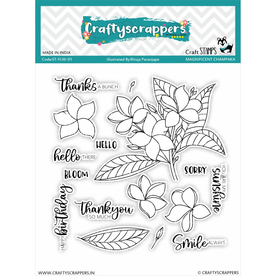 Craftyscrappers Stamps- MAGNIFICENT CHAMPAKA