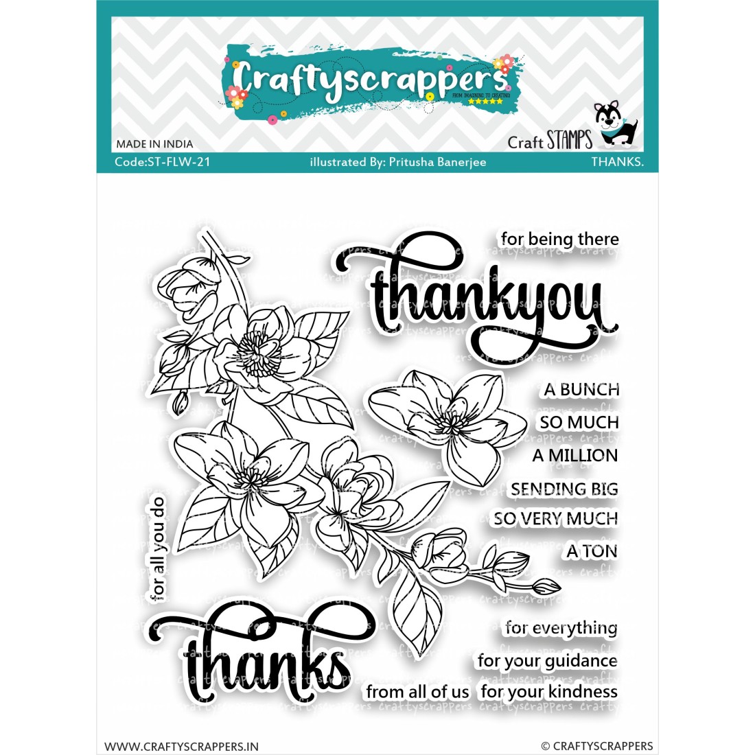 Craftyscrappers Stamps- THANKS