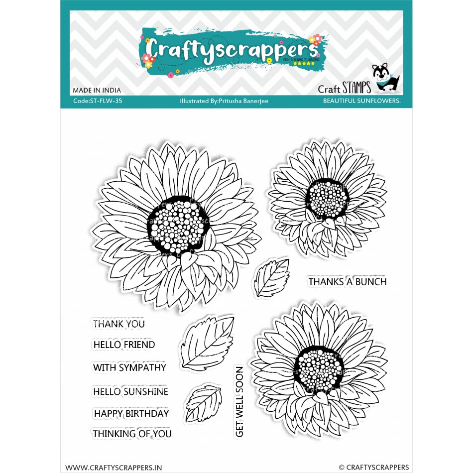 Craftyscrappers Stamps- BEAUTIFUL SUNFLOWERS