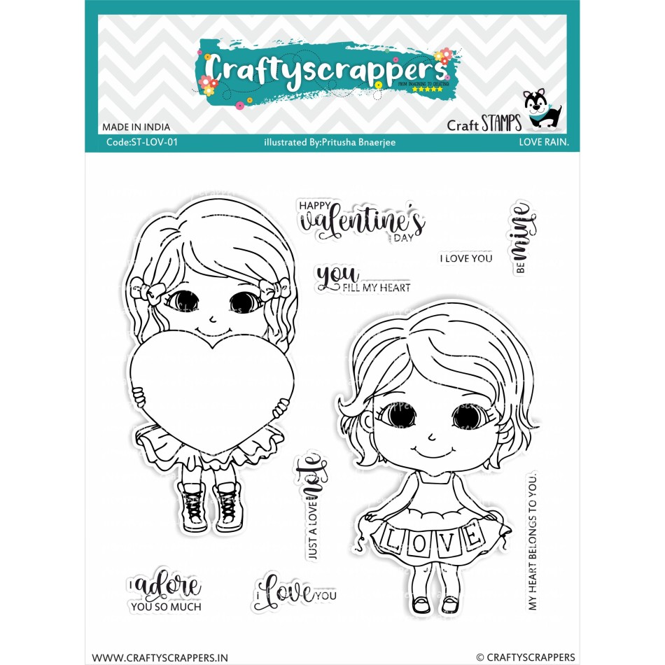 Craftyscrappers Stamps- I LOVE YOU