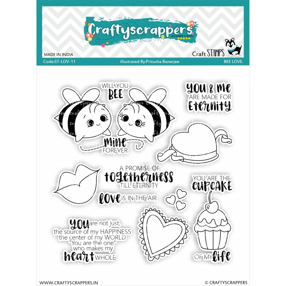 Craftyscrappers Stamps- BEE LOVE