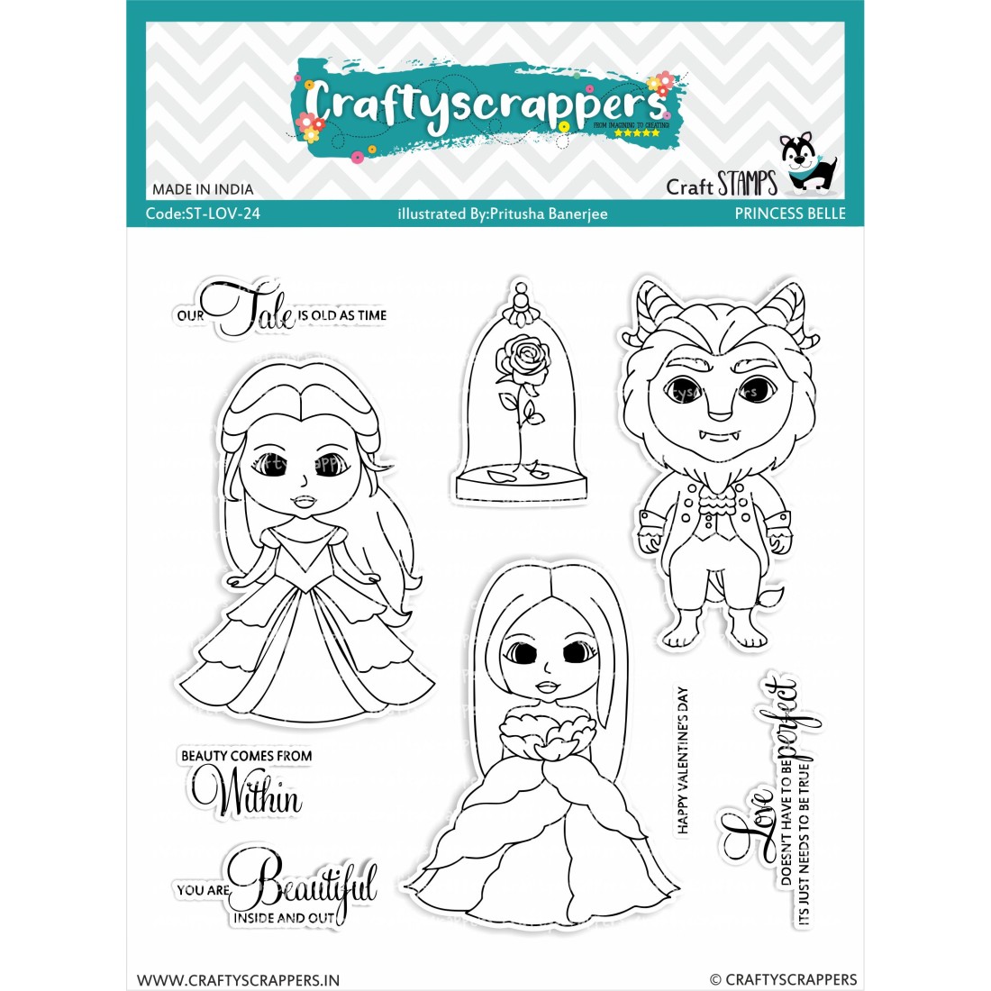 Craftyscrappers Stamps- PRINCESS BELLE