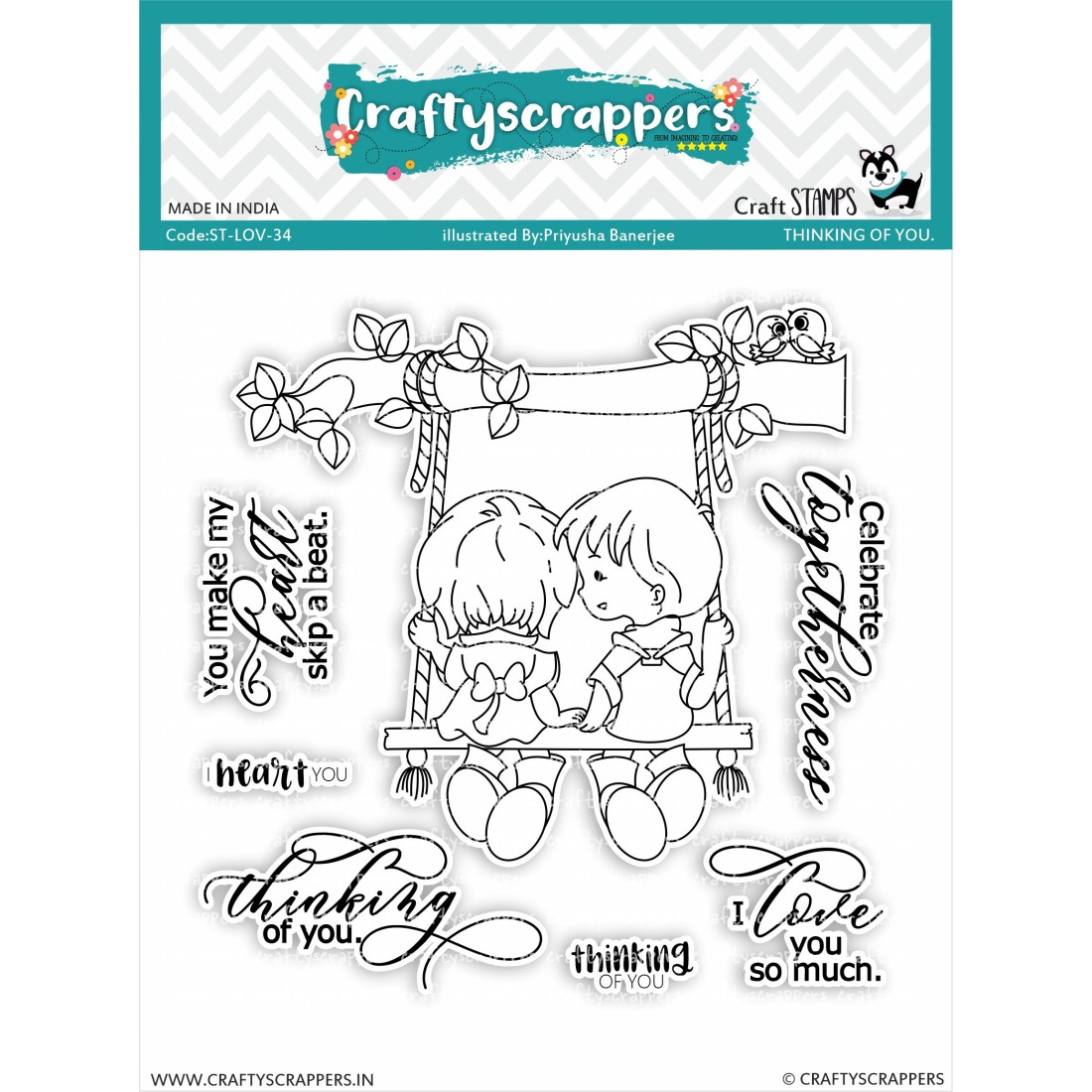 Craftyscrappers Stamps- THINKING OF YOU