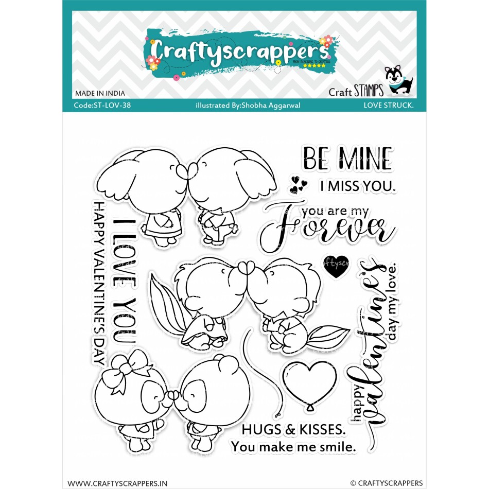 Craftyscrappers Stamps- LOVE STRUCK