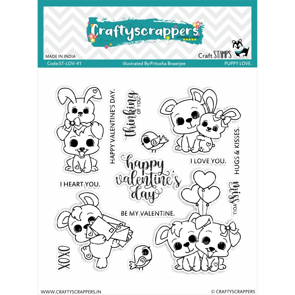 Craftyscrappers Stamps- PUPPY LOVE