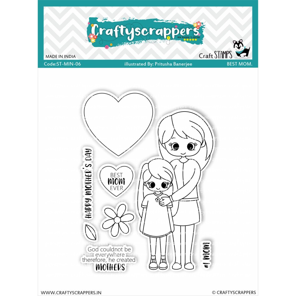 Craftyscrappers Mini Stamps- BEST MOM