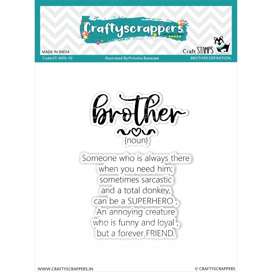 Craftyscrappers Mini Stamps- BROTHER DEFINITION